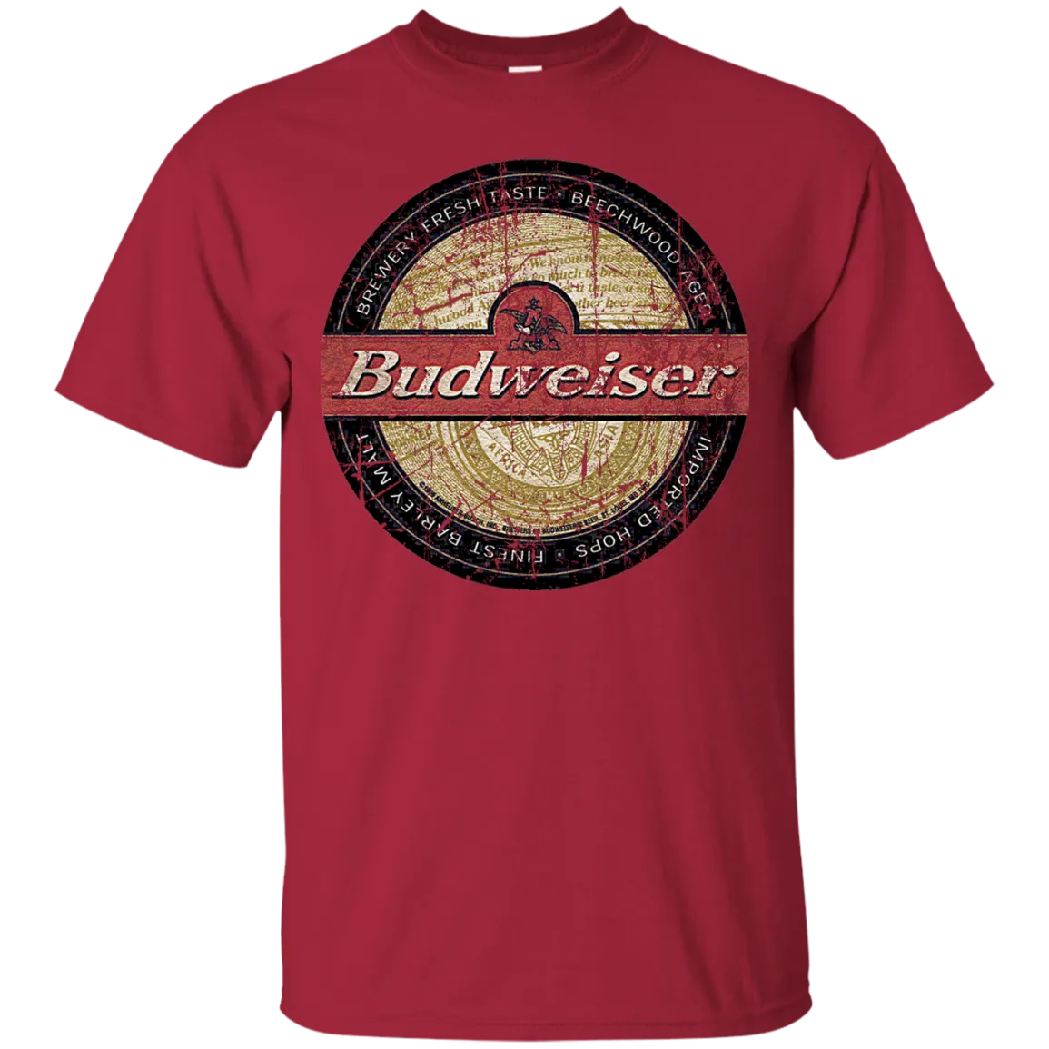 Budweiser Beer T-Shirt Custom Designed Worn Pattern Coaster