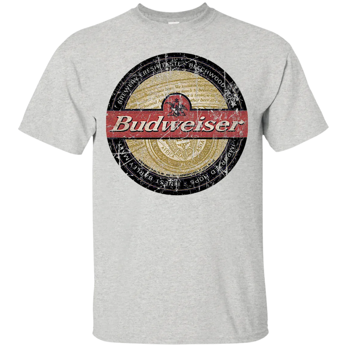 Budweiser Beer T-Shirt Custom Designed Worn Pattern Coaster