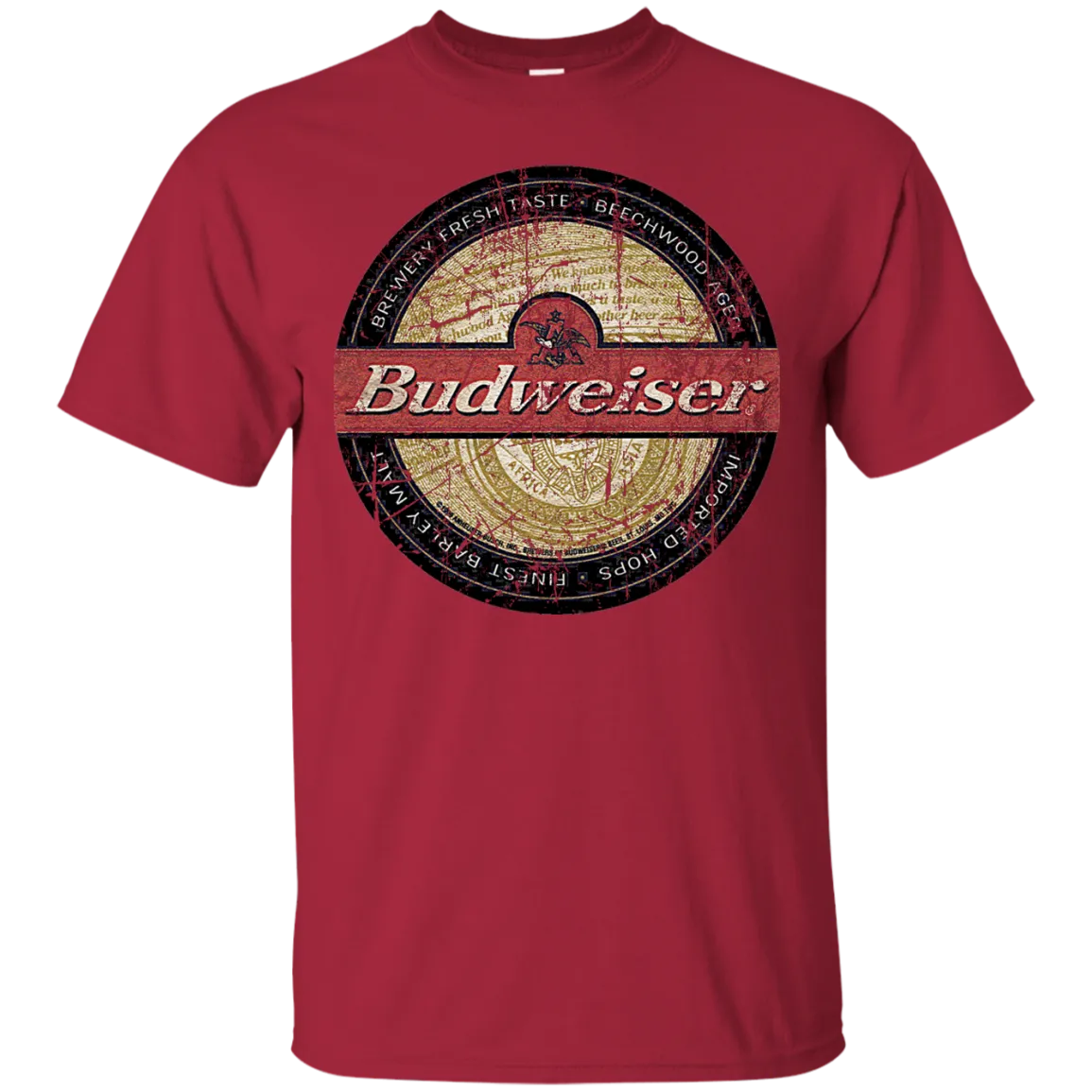 Budweiser Beer T-Shirt Custom Designed Worn Pattern Coaster
