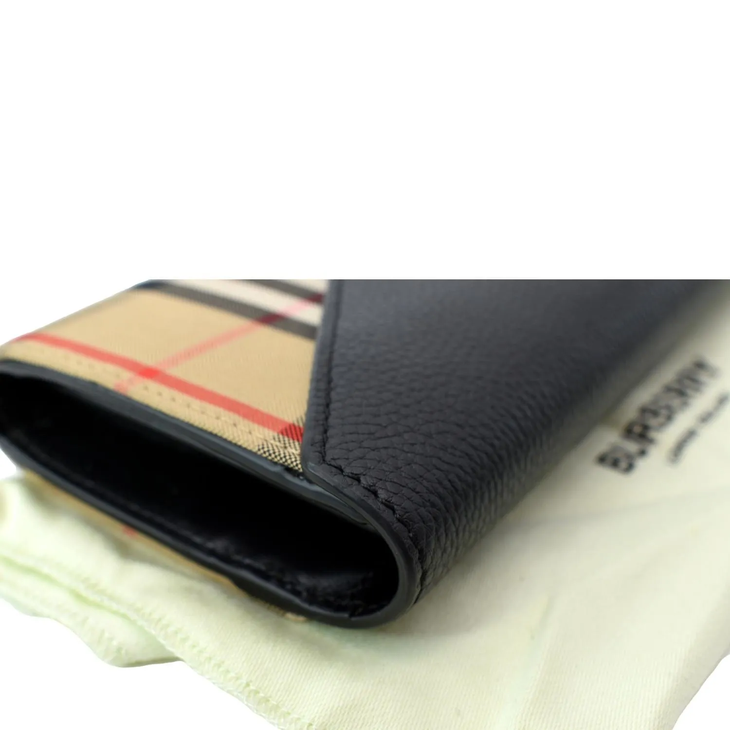 BURBERRY Vintage Check Leather Wallet Beige