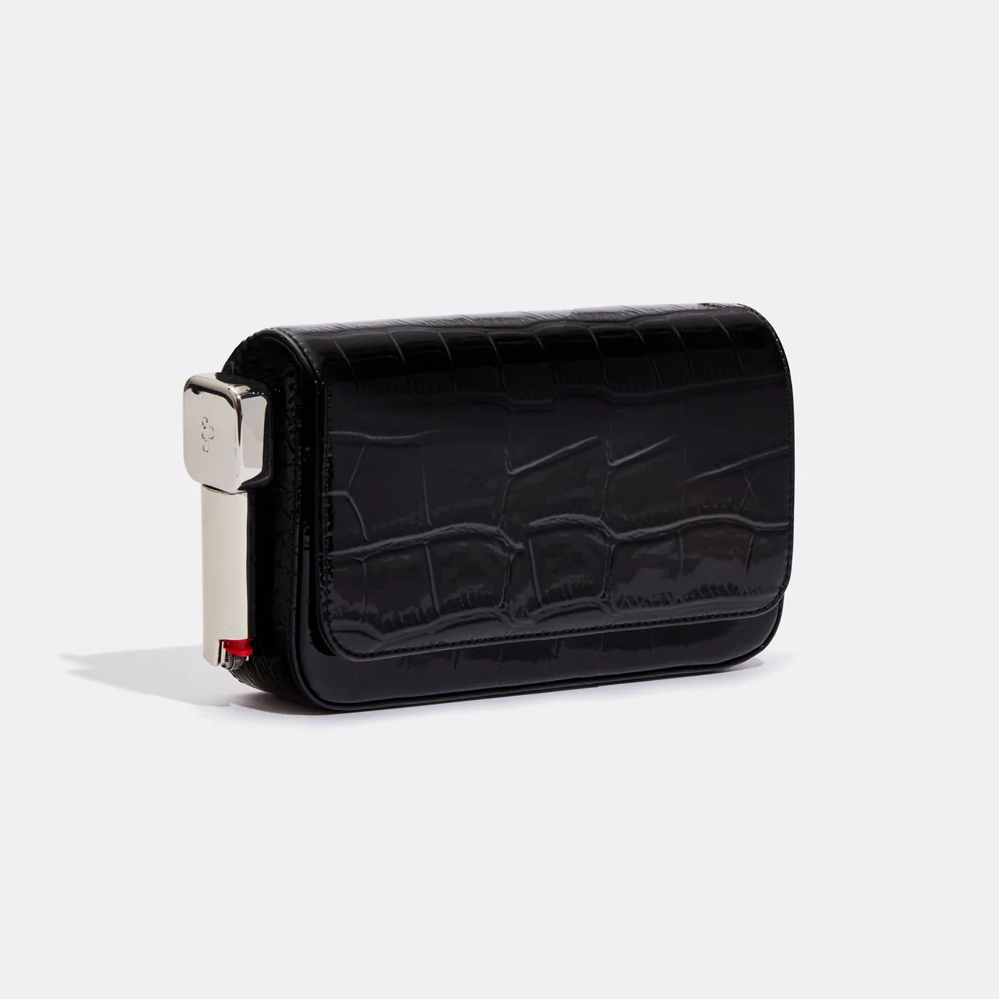 Burn Clutch in Patent Black Croc