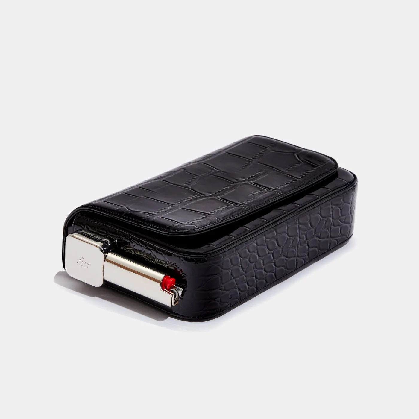 Burn Clutch in Patent Black Croc