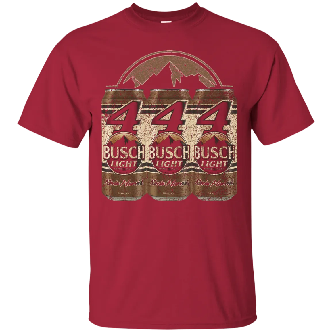 Busch Light Beer T-Shirt Custom Designed Color Worn Label Pattern