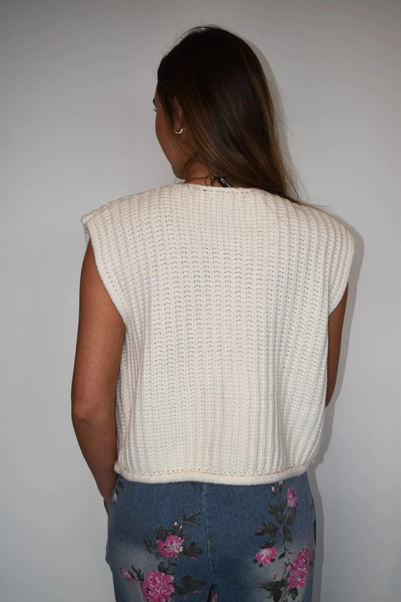 Button Up Sleeveless Sweater