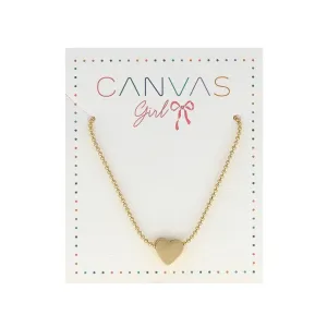 CANVAS Cleo Heart Children's Neckace in Worn Gold