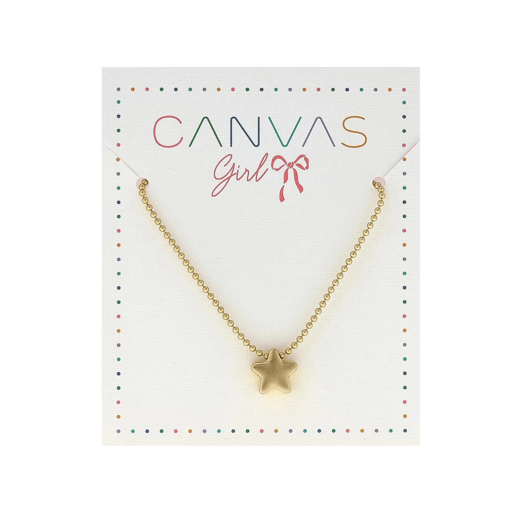 CANVAS Cleo Star Children's Neckalce in Worn Gold
