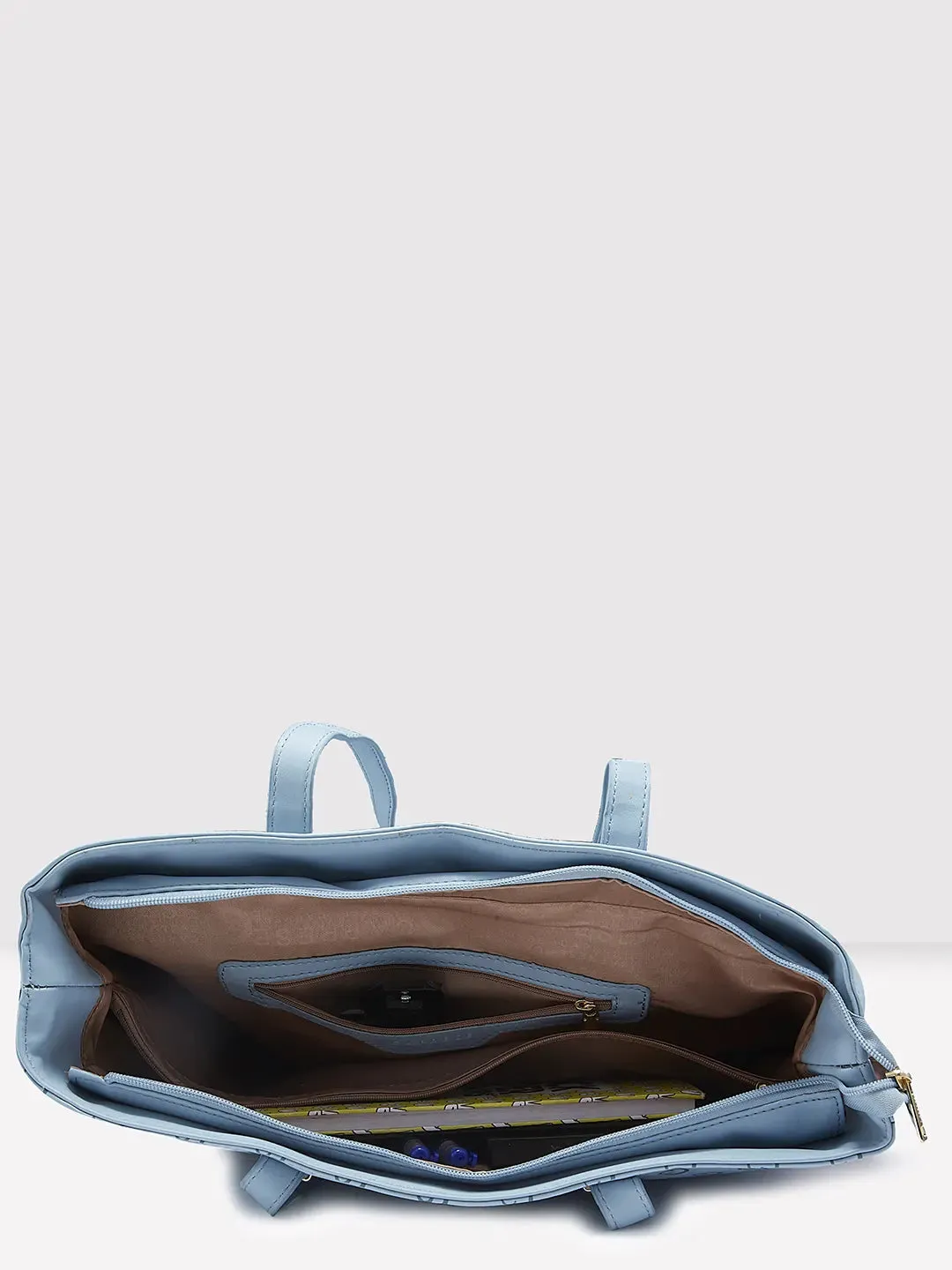 Caprese Freya Large Soft Blue Tote Bag