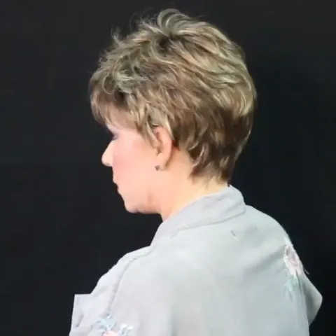 Casual brown gold short wig