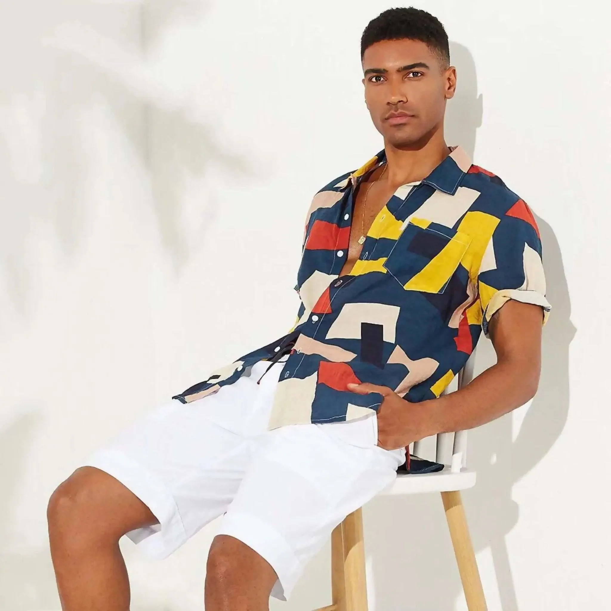 Casual Plaid Colored Men Casual Shirt