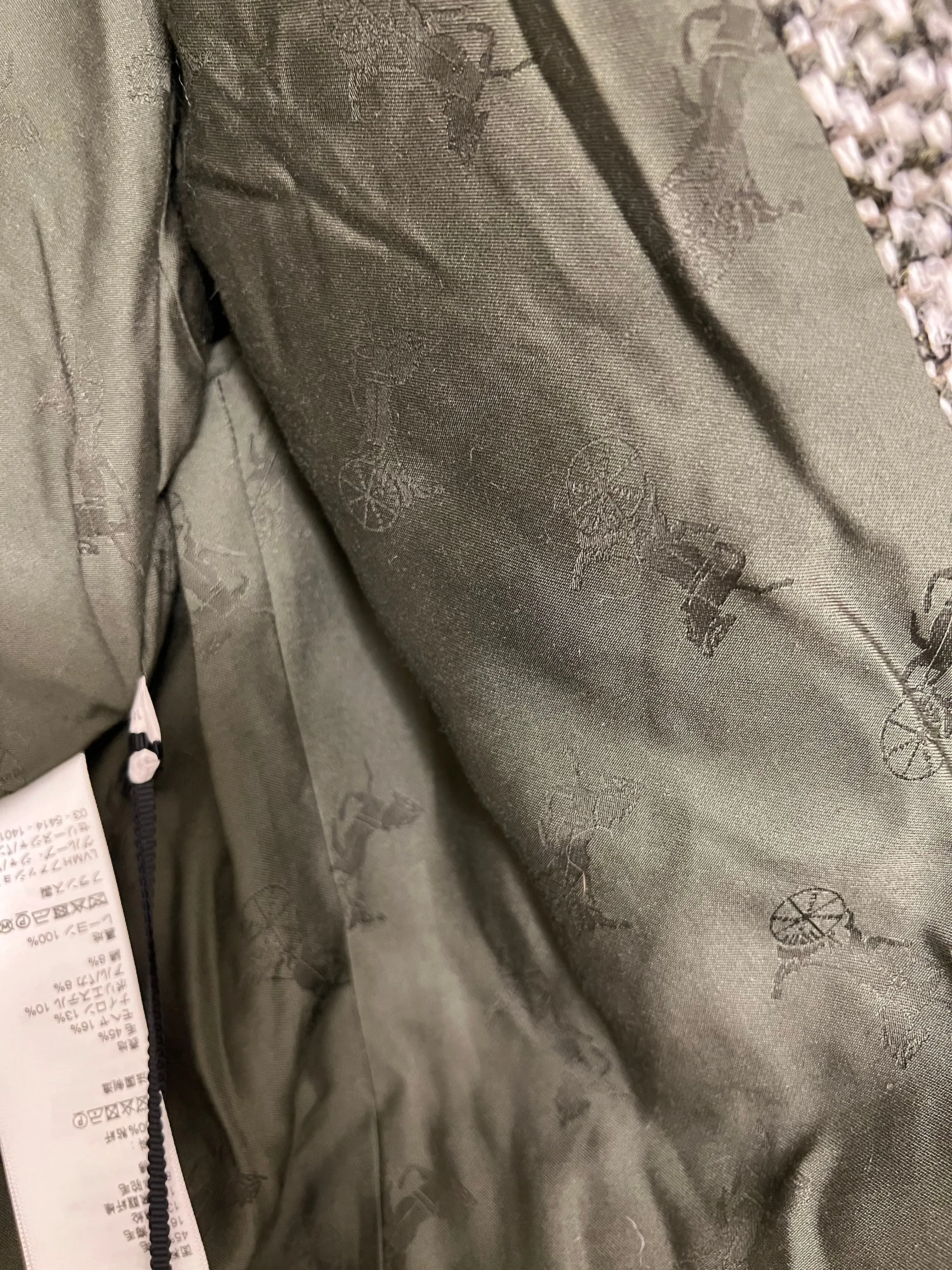 Celine Olive Tweed Size 38 Chausser Jacket