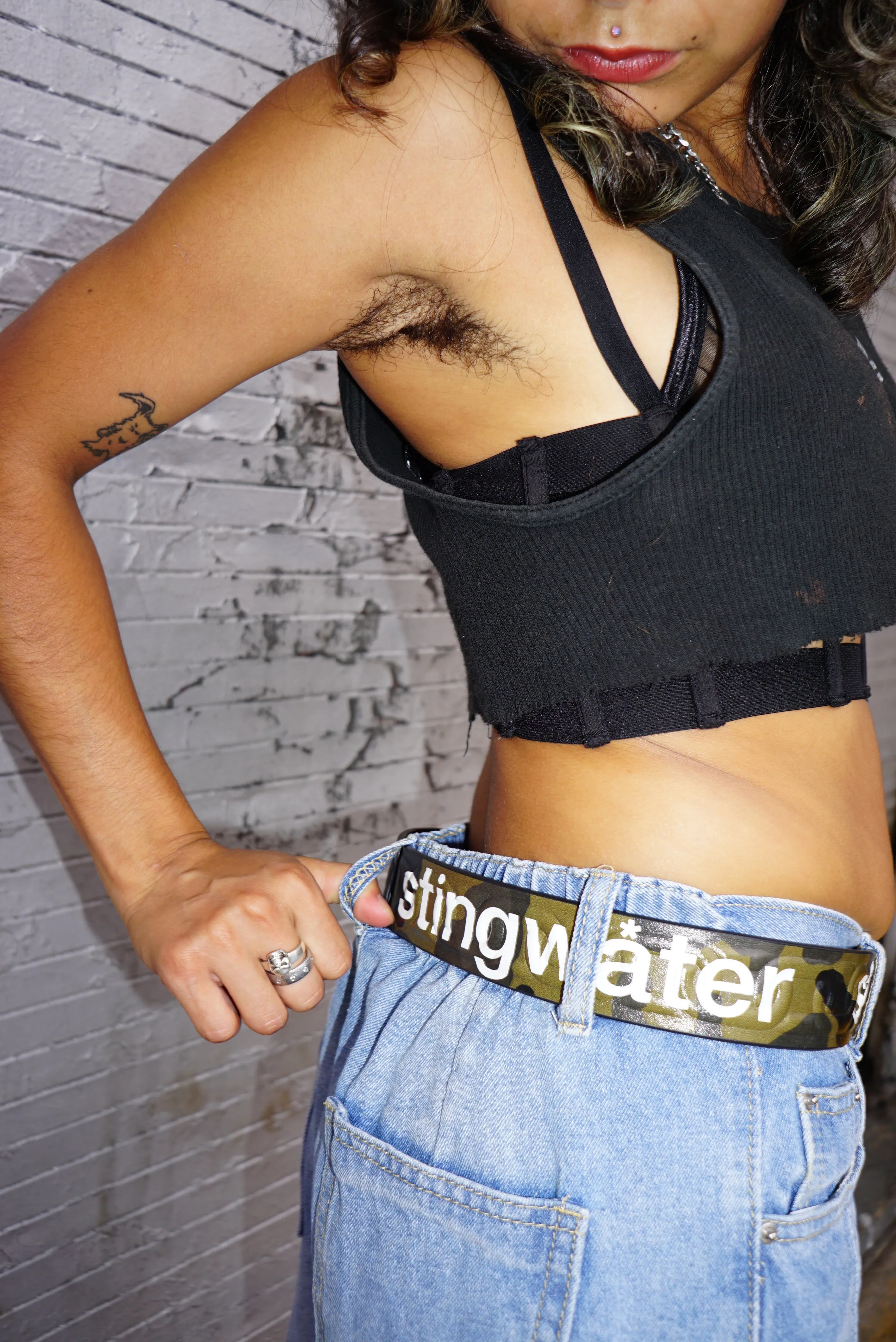 Chain Embossed Leather Belt Camoe