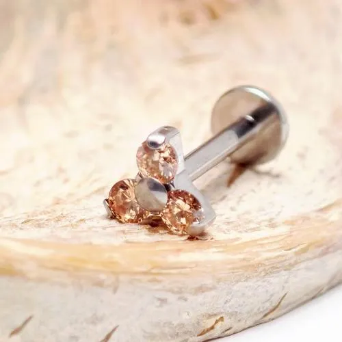 Champagne trio Cluster  flat back