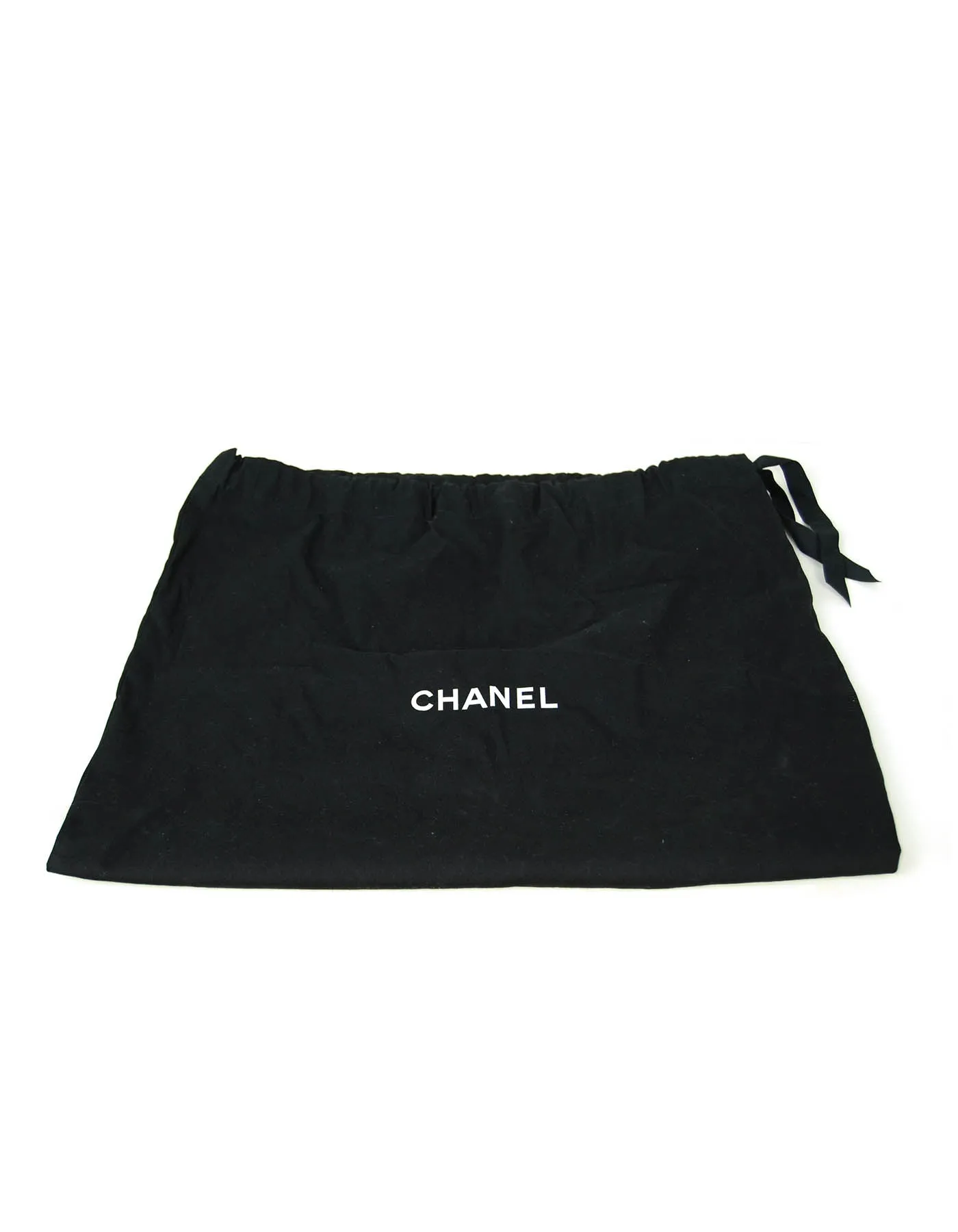 Chanel Black Aged Calfskin Leather Chevron Large Soft Bowling Bag