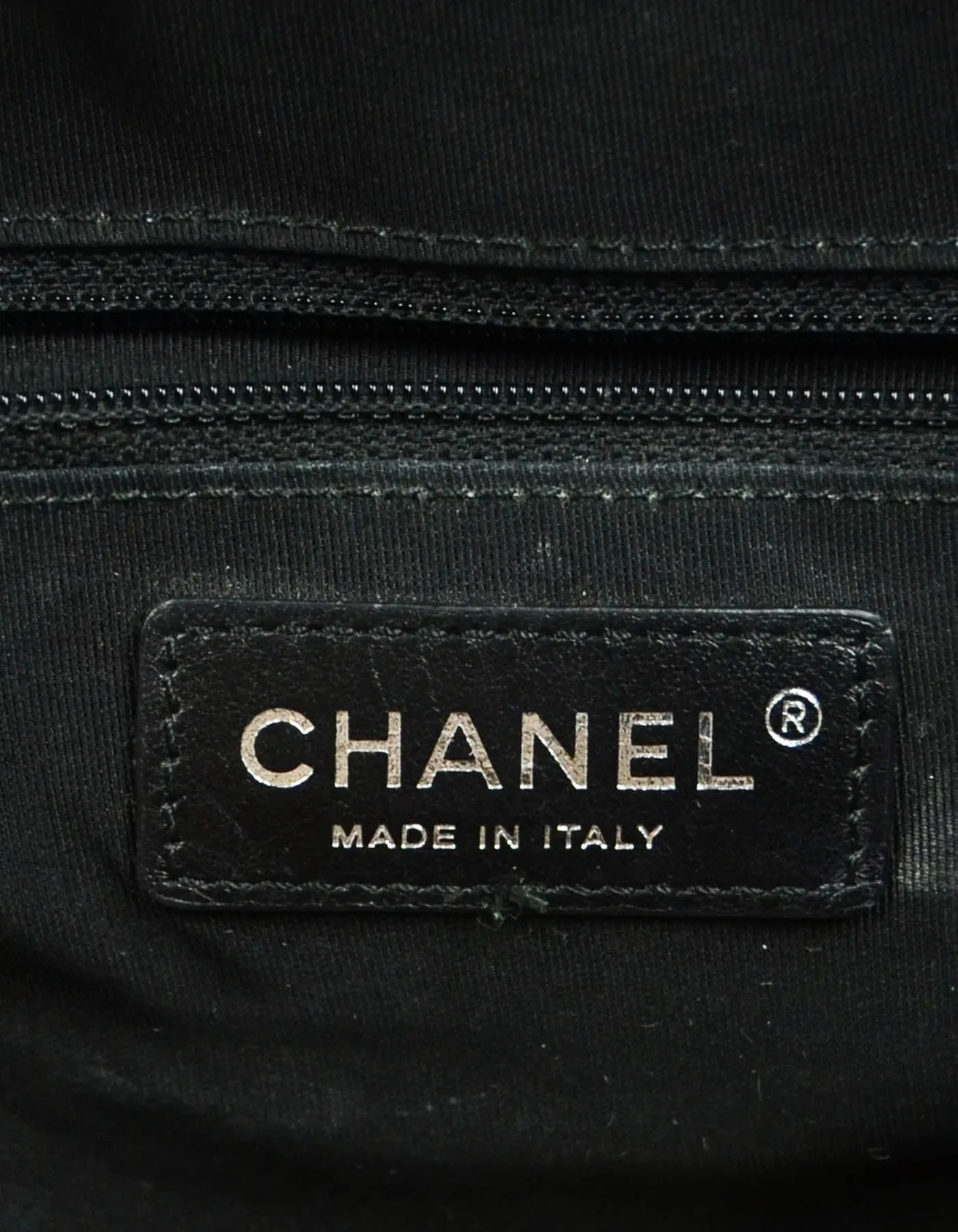Chanel Black Aged Calfskin Leather Chevron Large Soft Bowling Bag
