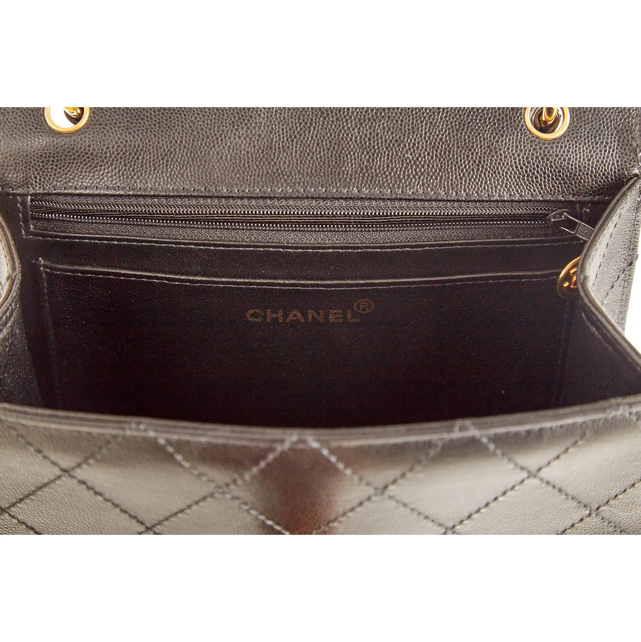 Chanel Black Caviar Trapezoid Flap Bag