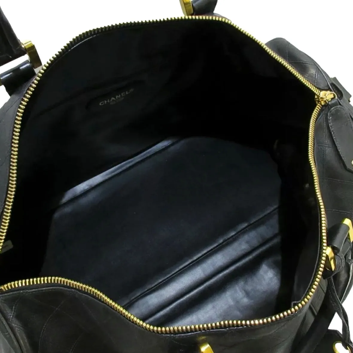 Chanel Black Quilted Jumbo Duffle