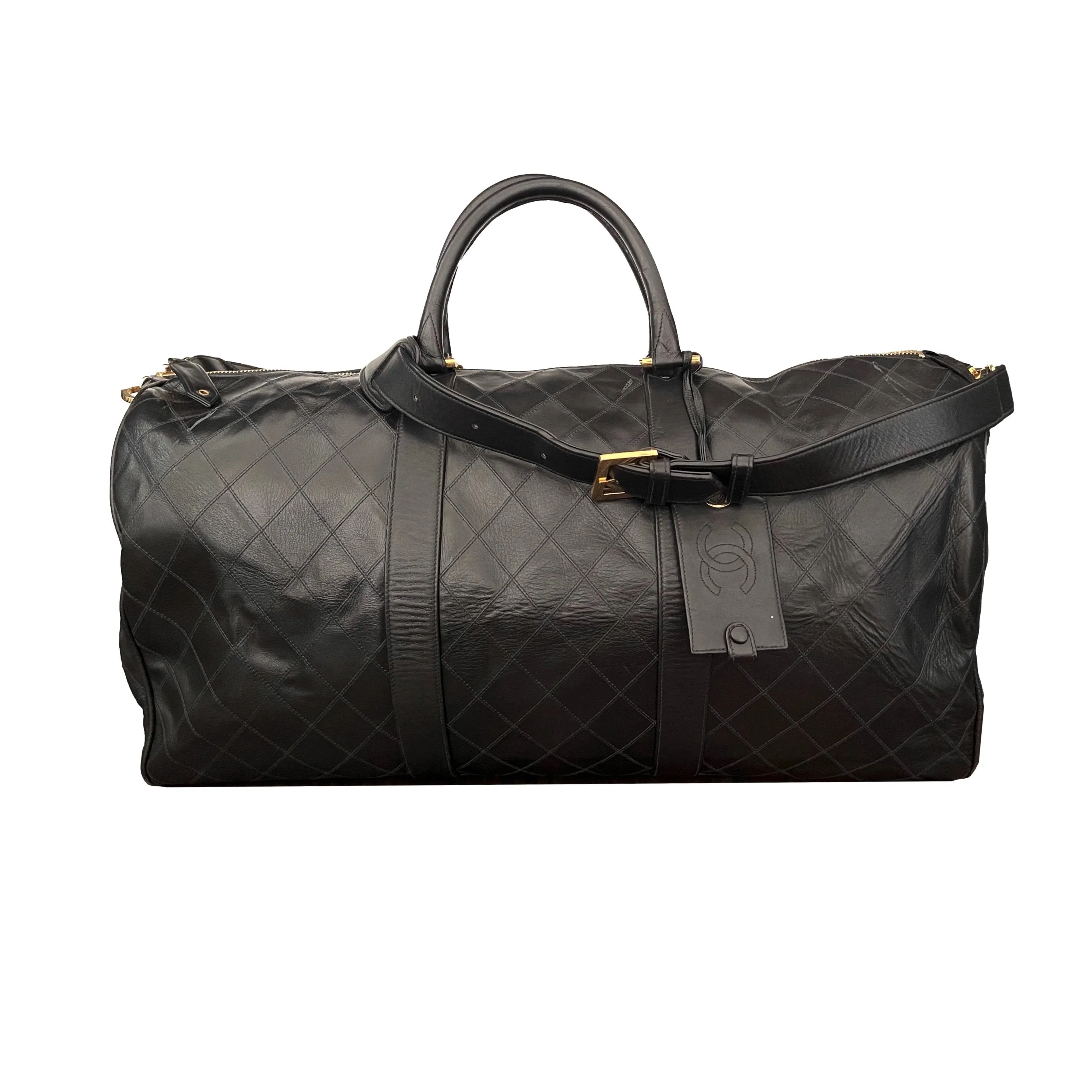 Chanel Black Quilted Jumbo Duffle