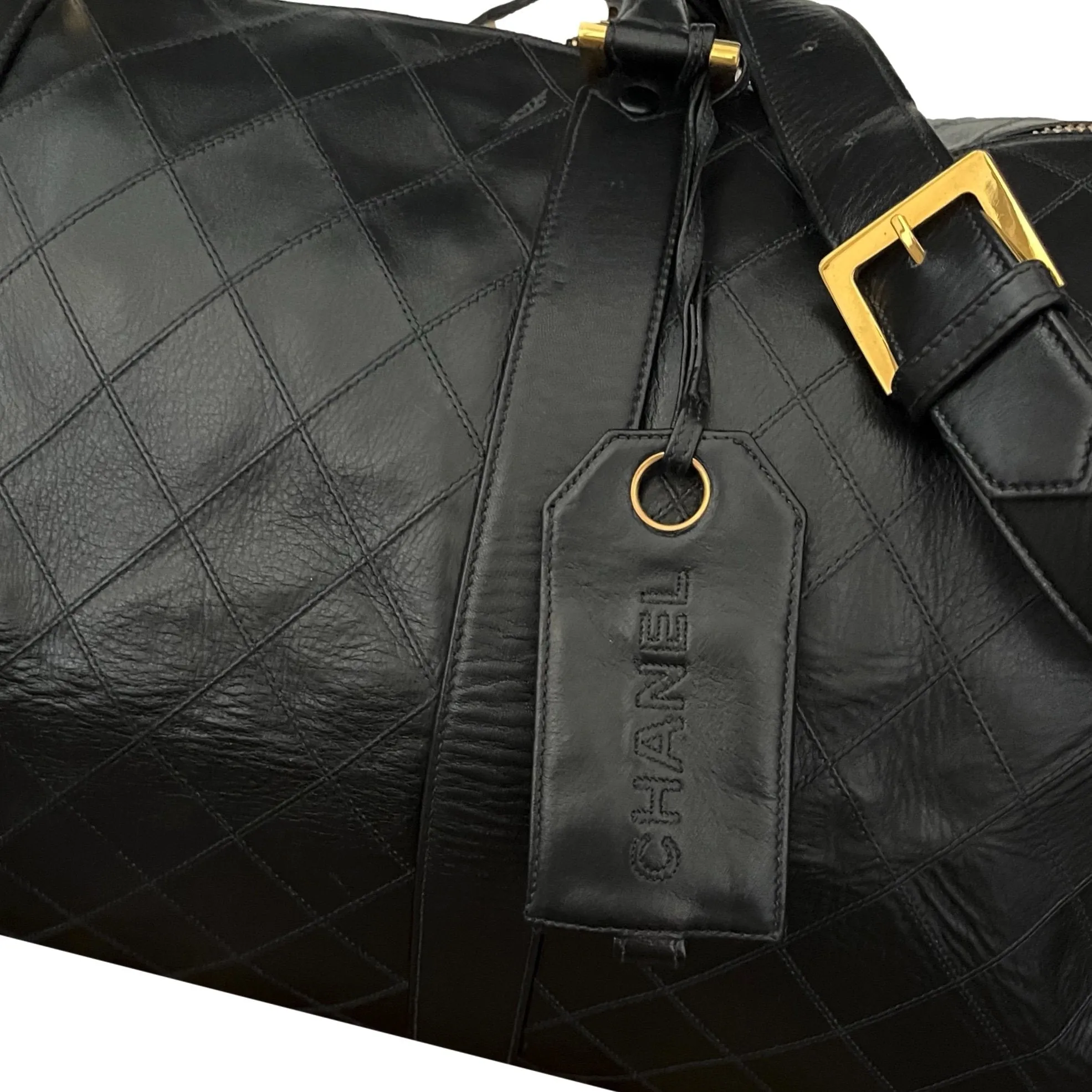 Chanel Black Quilted Jumbo Duffle