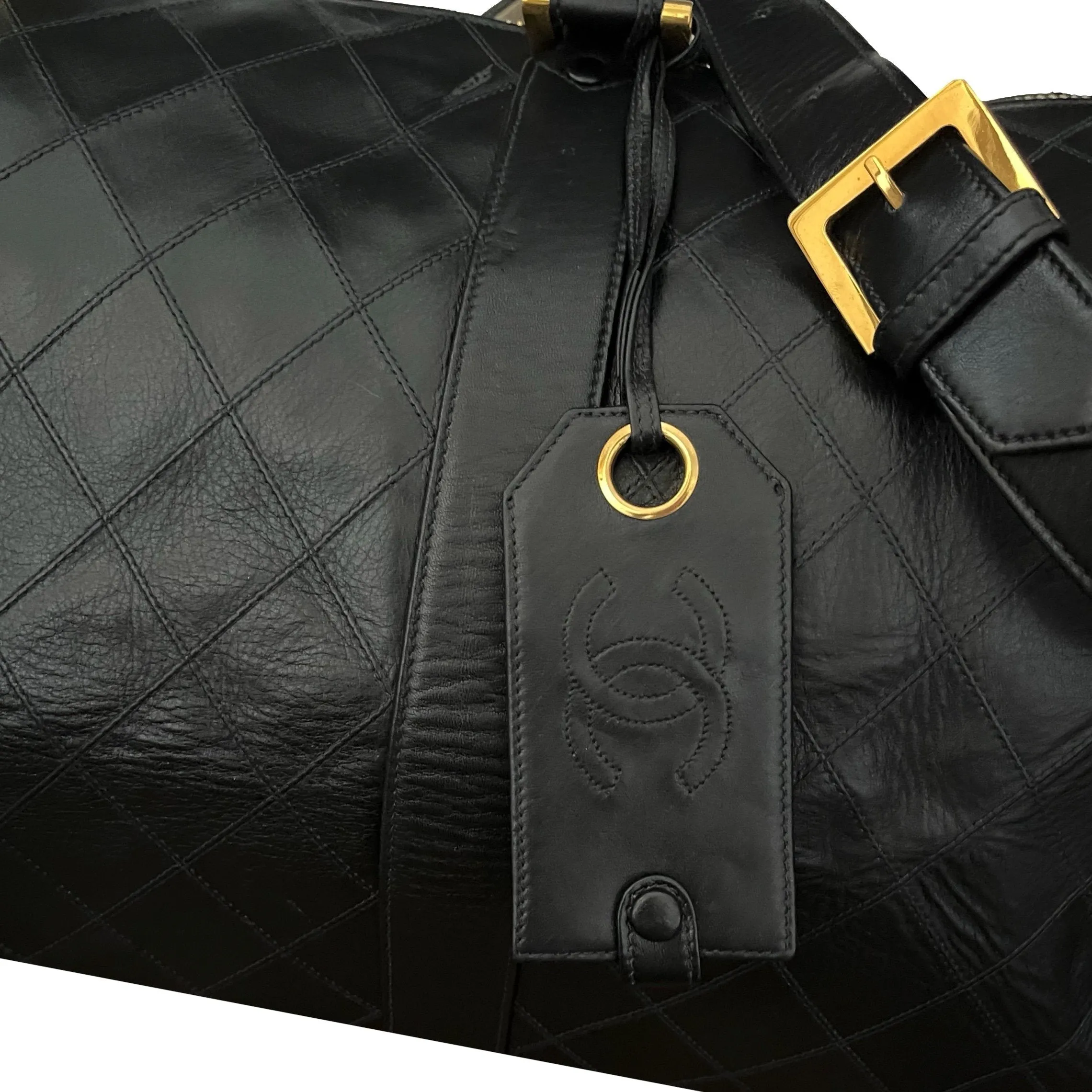 Chanel Black Quilted Jumbo Duffle