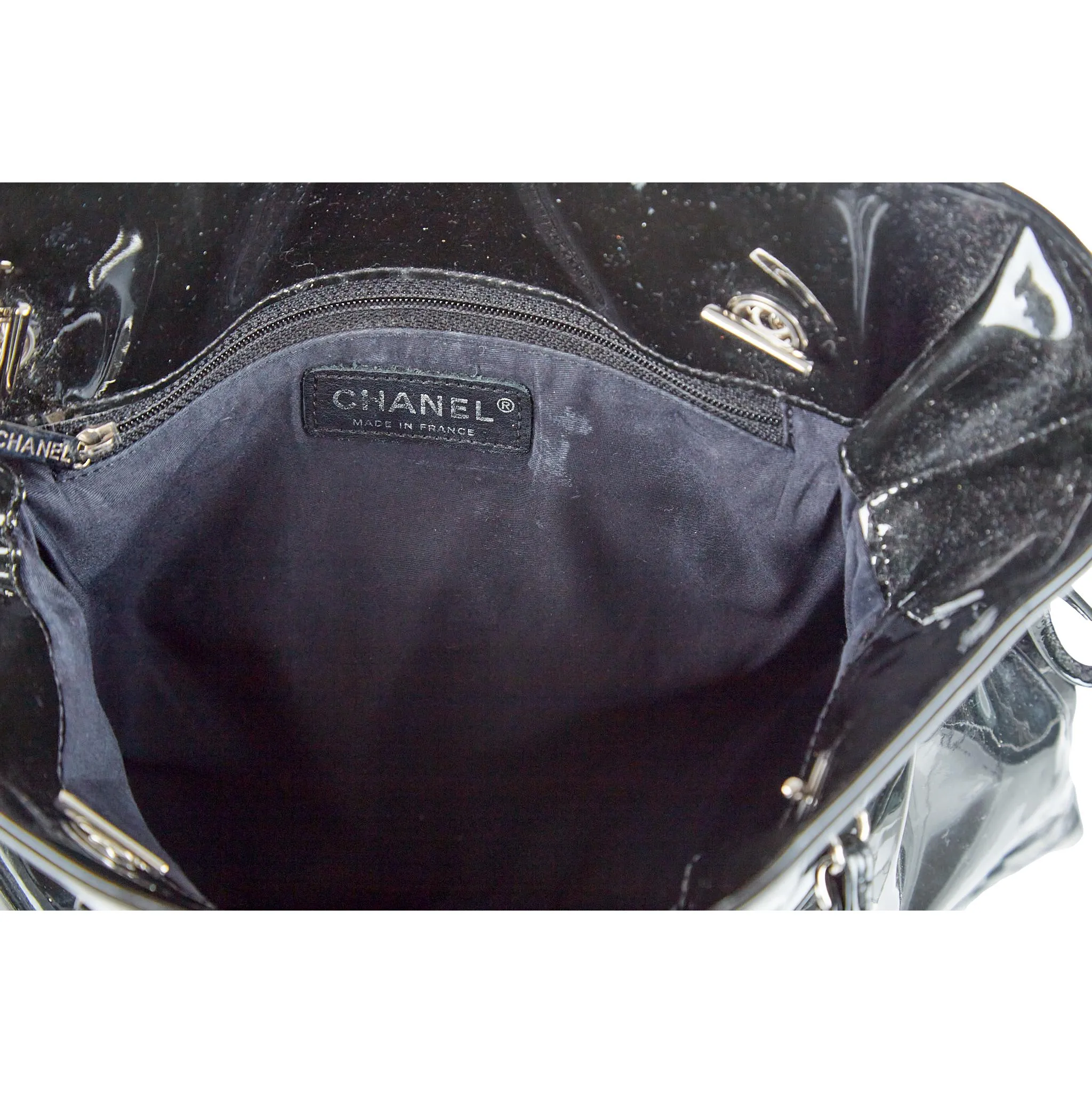 Chanel Black Rhinestone Logo Chain Shoulder Bag