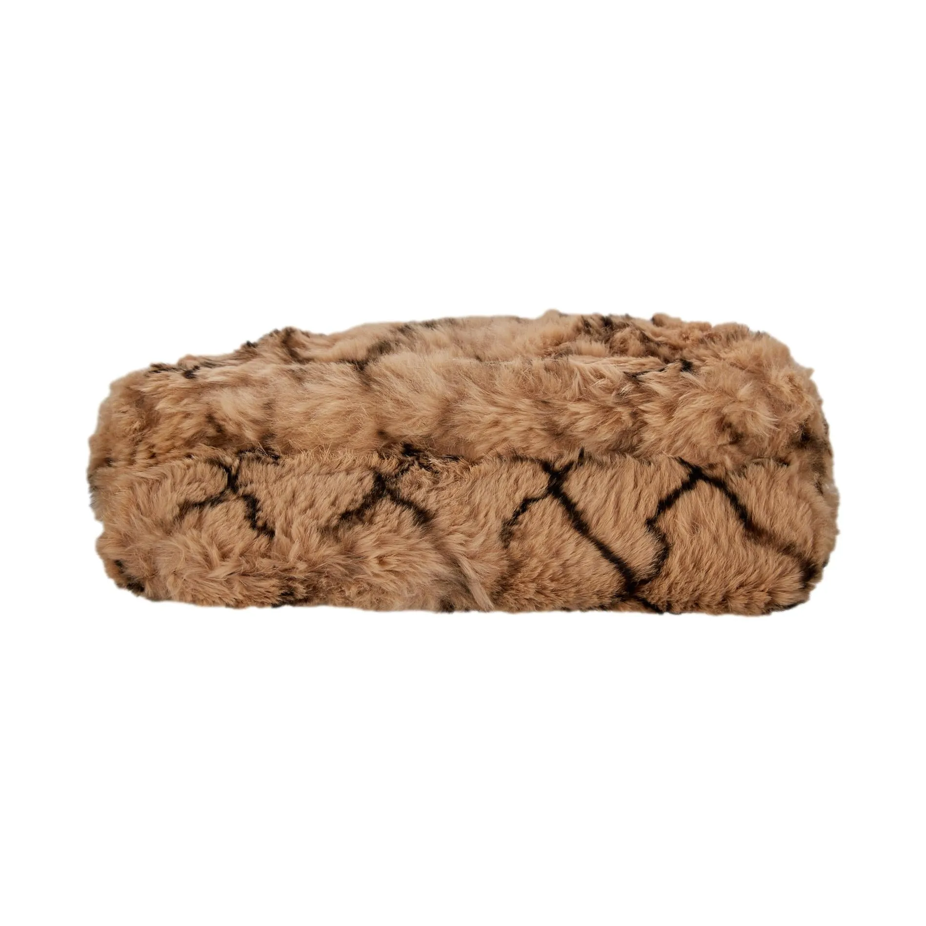 Chanel Brown Fur Logo Chain Shoulder Bag