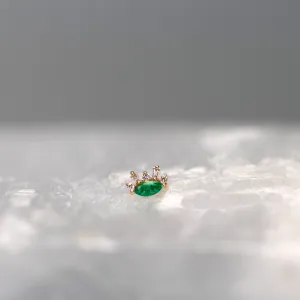 Change of Heart with Emerald and Diamonds 18g/16g Threaded End