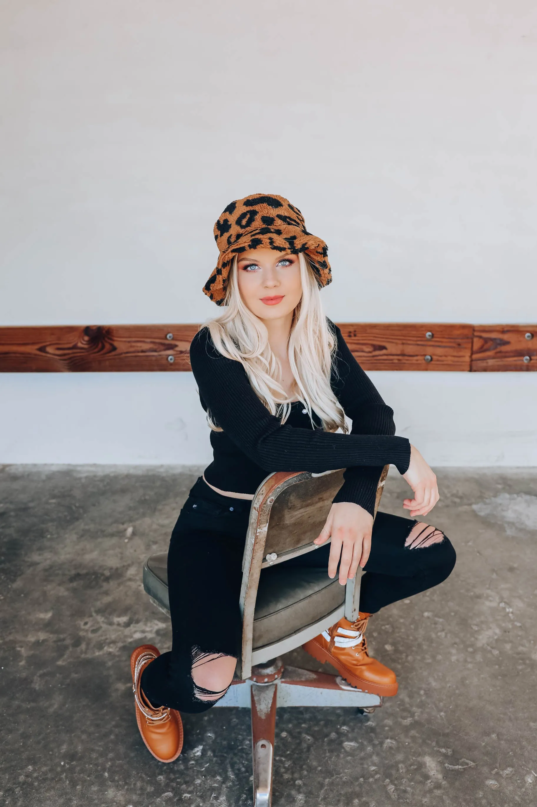Cheetah Girl Sherpa Hat