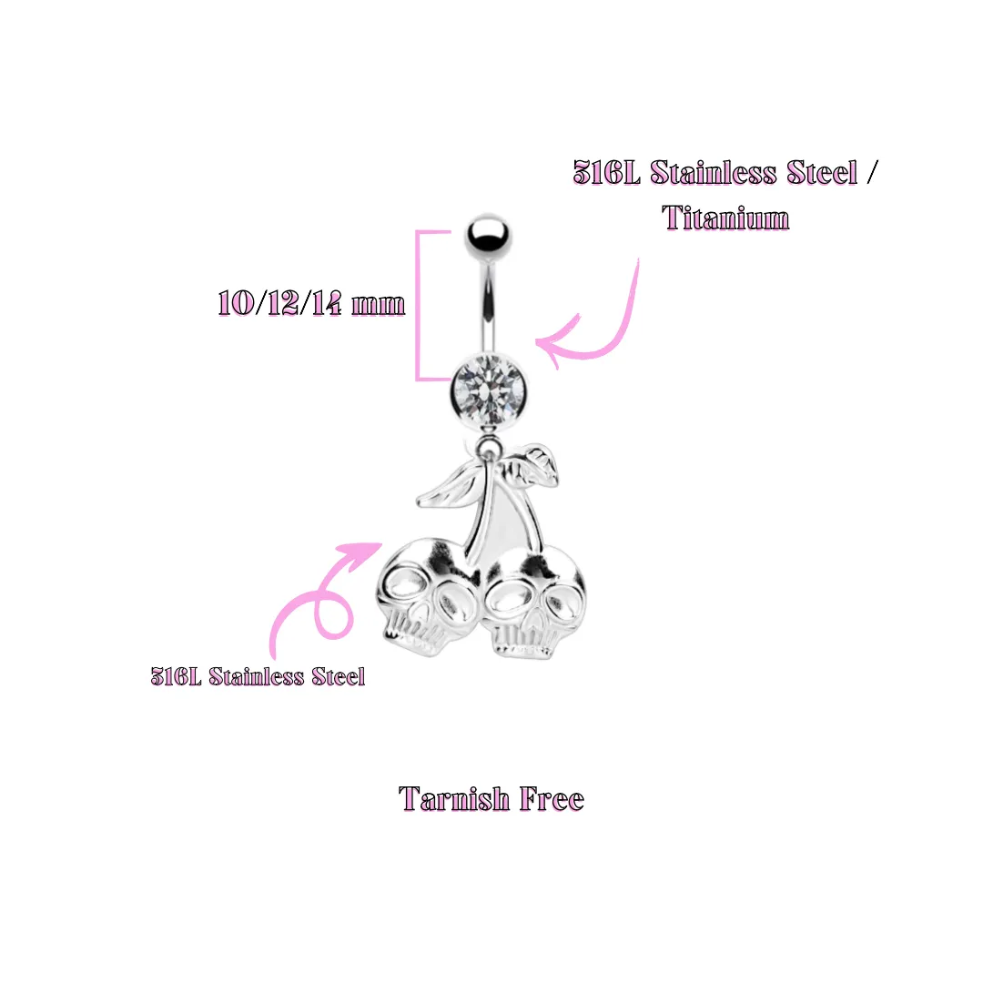 Cherry Skull Belly Button Piercing