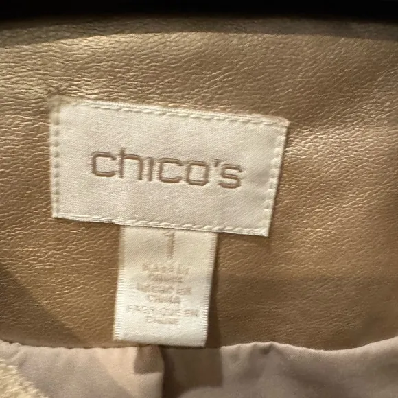 CHICO’S Metallic Asymmetrical Moto Jacket Size 1/8/M Soft Stylish Edgy