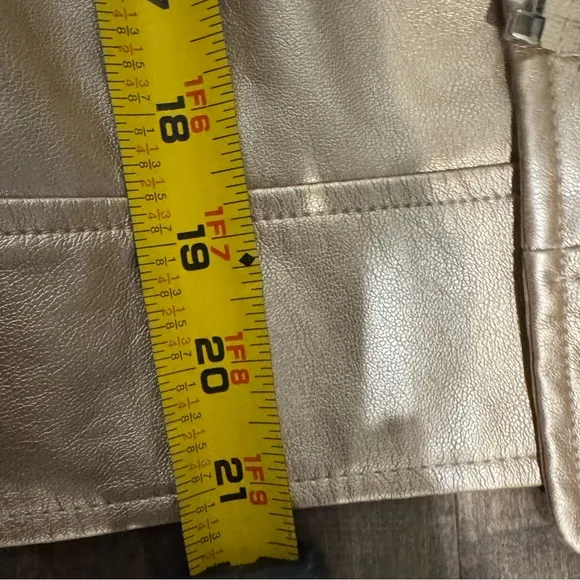 CHICO’S Metallic Asymmetrical Moto Jacket Size 1/8/M Soft Stylish Edgy