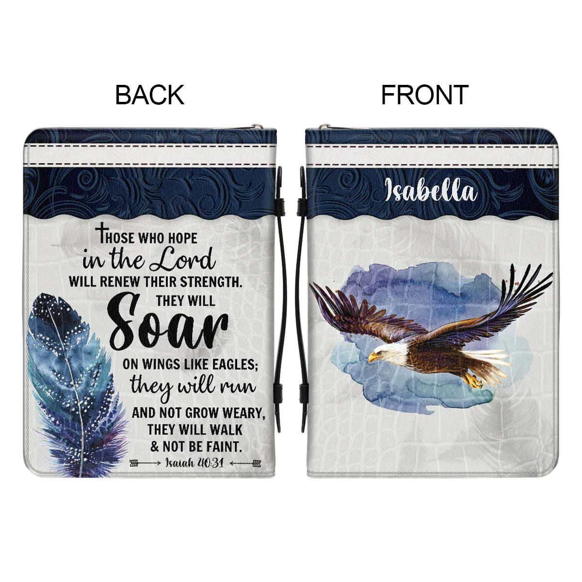 Christianart Bible Cover, Soaring Eagle Personalized Bible Cover with Isaiah 40:31 Verse, CABBBCV02020324.