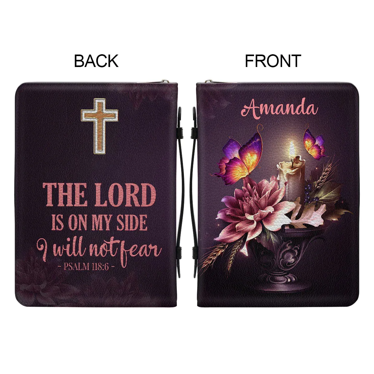 Christianart Bible Cover - The Lord Is On My Side I Will Not Fear Psalm 118:6 - Personalized Bible Cover - Bible Cover For Women - CABBBCV26070324.