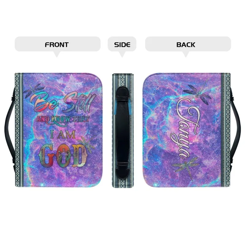Christianartbag Bible Cover, Be Still And Know That I Am GOD Personalized Bible Cover, Personalized Bible Cover, Christmas Gift, CABBBCV02260923.