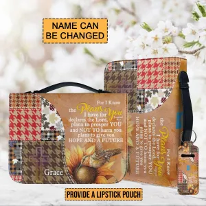 Christianartbag Bible Cover - For I Know The Plans I Have For You Bible Cover - Personalized Bible Cover - Promise Patchwork Bible Cover - CABBBCV01230823.