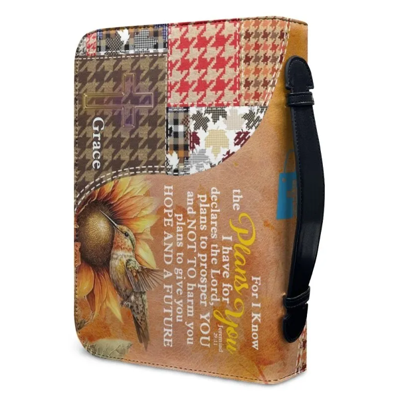 Christianartbag Bible Cover - For I Know The Plans I Have For You Bible Cover - Personalized Bible Cover - Promise Patchwork Bible Cover - CABBBCV01230823.