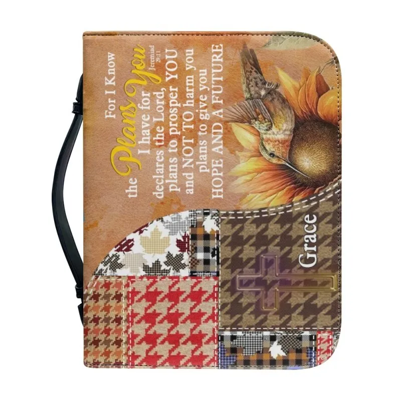 Christianartbag Bible Cover - For I Know The Plans I Have For You Bible Cover - Personalized Bible Cover - Promise Patchwork Bible Cover - CABBBCV01230823.