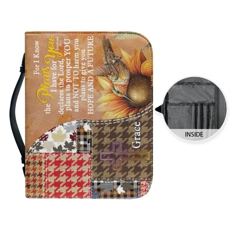 Christianartbag Bible Cover - For I Know The Plans I Have For You Bible Cover - Personalized Bible Cover - Promise Patchwork Bible Cover - CABBBCV01230823.