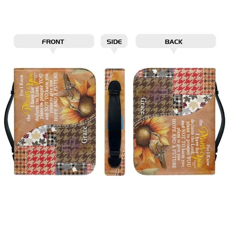 Christianartbag Bible Cover - For I Know The Plans I Have For You Bible Cover - Personalized Bible Cover - Promise Patchwork Bible Cover - CABBBCV01230823.