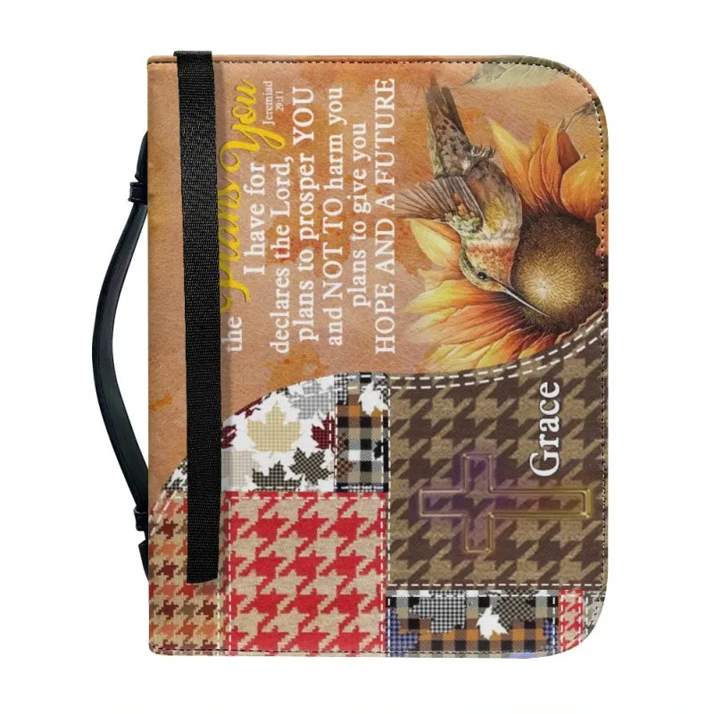 Christianartbag Bible Cover - For I Know The Plans I Have For You Bible Cover - Personalized Bible Cover - Promise Patchwork Bible Cover - CABBBCV01230823.
