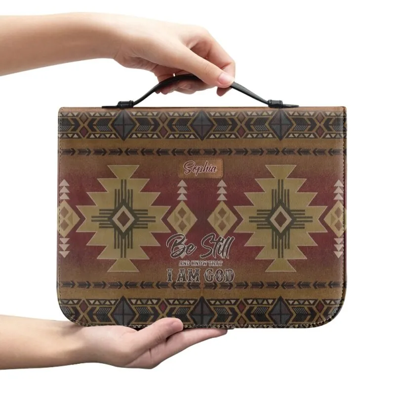 Christianartbag Bible Cover - Intage Hand-woven Southwest Lacing Design Personalized Bible Cover - Personalized Bible Cover - Christmas Gift - CABBBCV01080923.