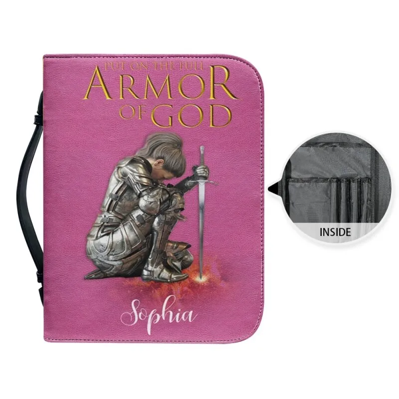 Christianartbag Bible Cover - Put On The Full Armor Of God Bible Cover - Personalized Bible Cover - Divine Protector Bible Cover - CABBBCV07160823.