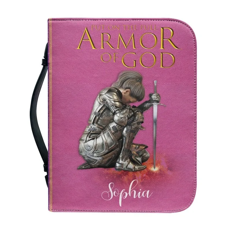 Christianartbag Bible Cover - Put On The Full Armor Of God Bible Cover - Personalized Bible Cover - Divine Protector Bible Cover - CABBBCV07160823.