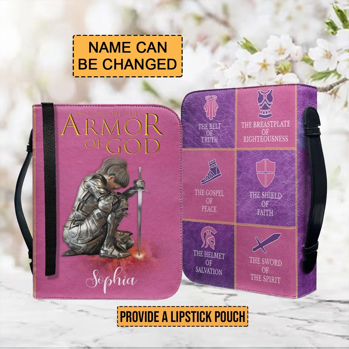 Christianartbag Bible Cover - Put On The Full Armor Of God Bible Cover - Personalized Bible Cover - Divine Protector Bible Cover - CABBBCV07160823.