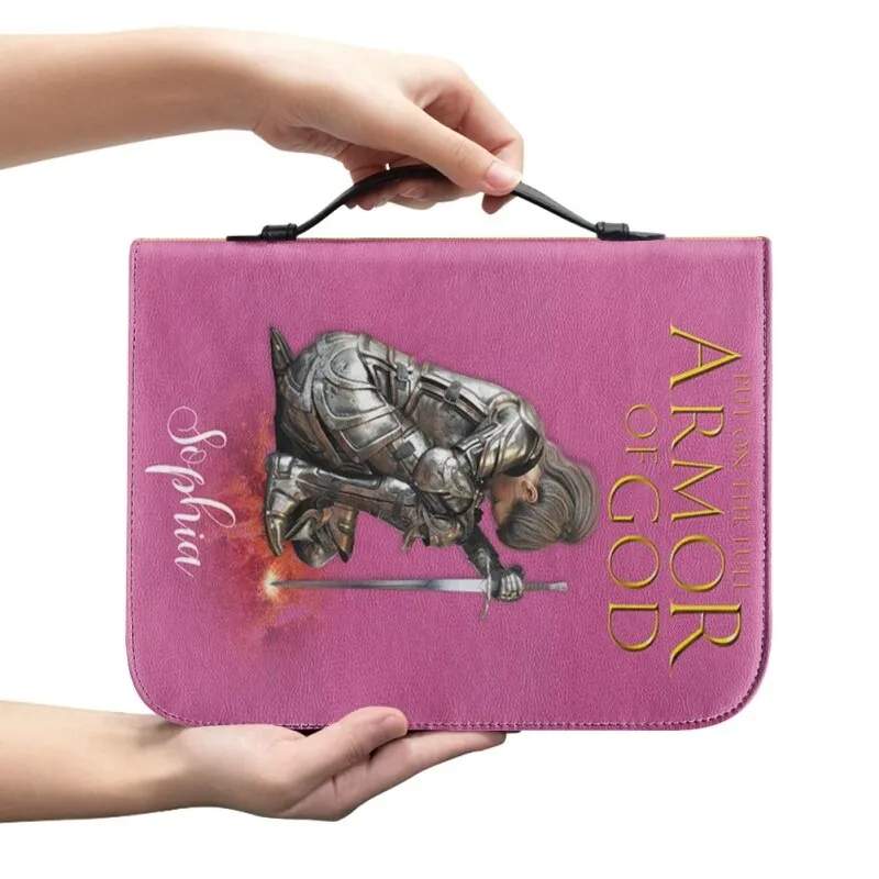 Christianartbag Bible Cover - Put On The Full Armor Of God Bible Cover - Personalized Bible Cover - Divine Protector Bible Cover - CABBBCV07160823.