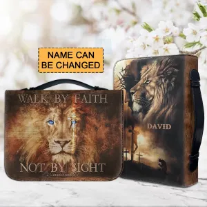Christianartbag Bible Cover, Walk By Faith Not By Sight Bible Cover, Personalized Bible Cover, Bible Cover For Men, Christian Gifts, CAB03061023.