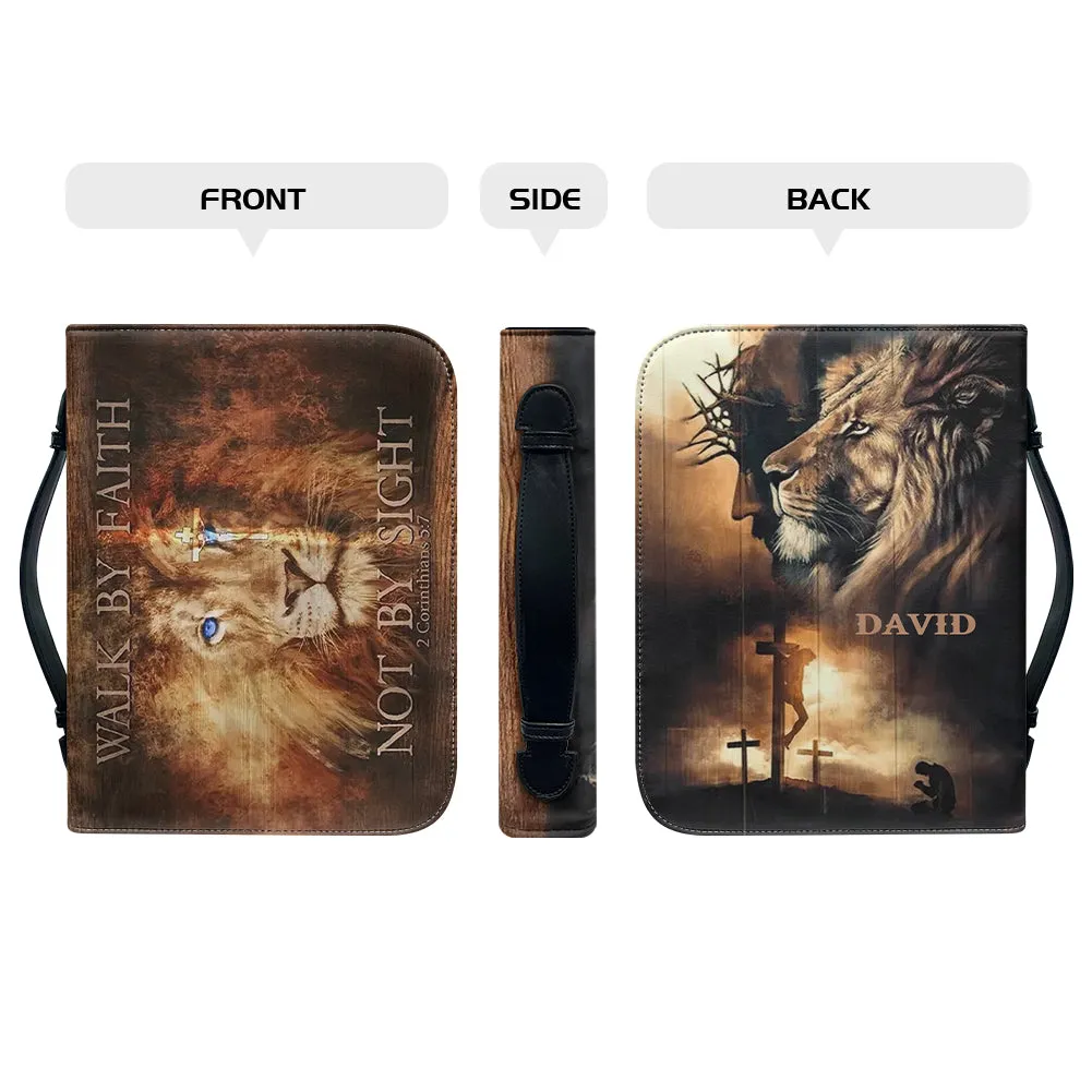 Christianartbag Bible Cover, Walk By Faith Not By Sight Bible Cover, Personalized Bible Cover, Bible Cover For Men, Christian Gifts, CAB03061023.