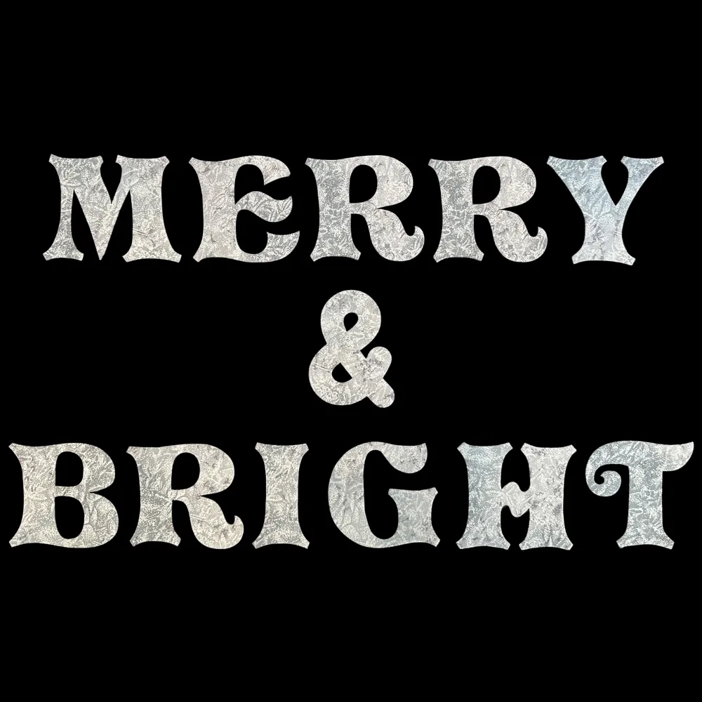 Christmas Fused Applique Words - MERRY & BRIGHT