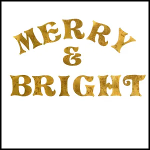Christmas Fused Applique Words - MERRY & BRIGHT