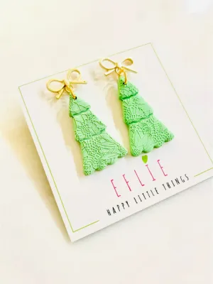 Christmas Tree Dangle Earring - Green