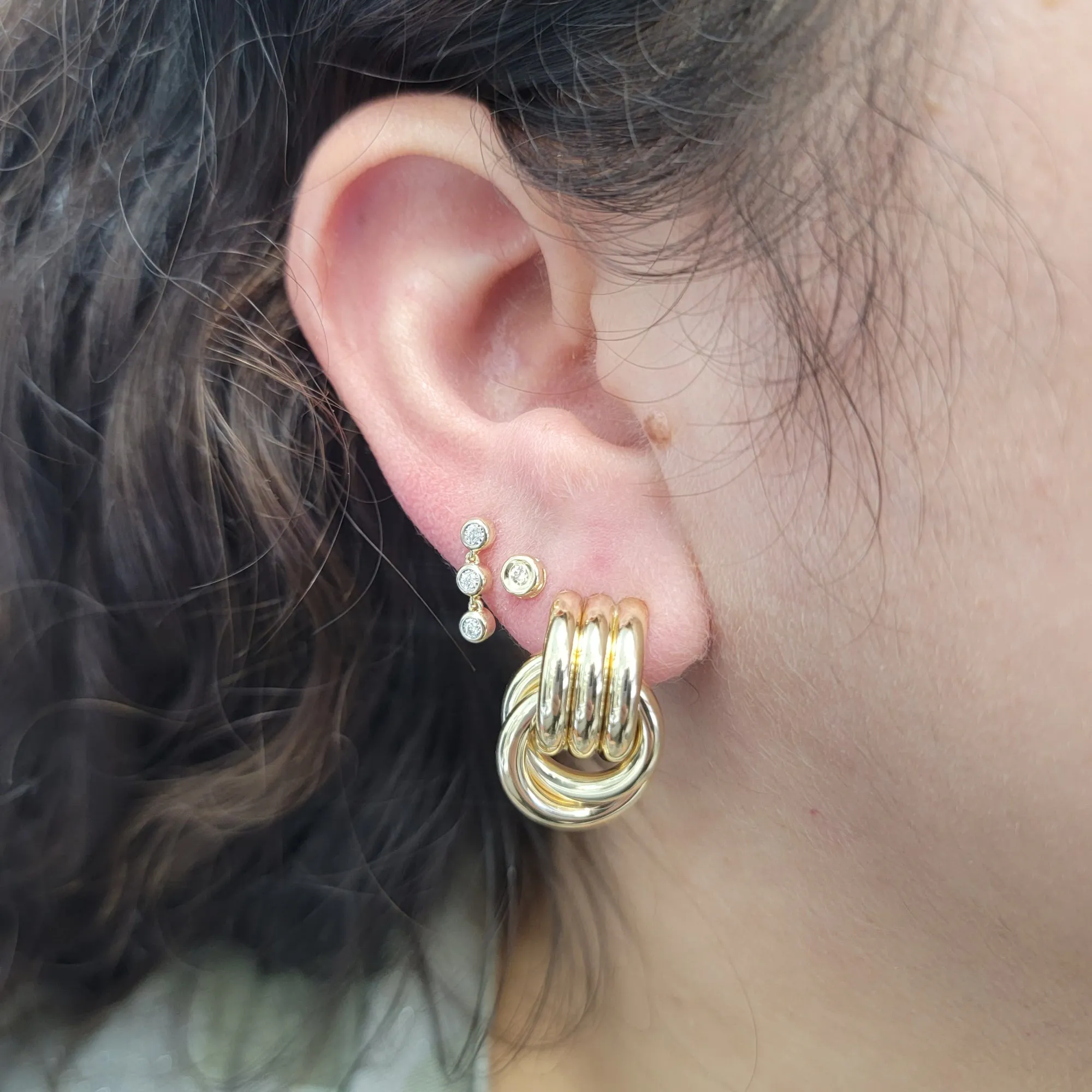 Chunky Gold Door Knocker Earrings